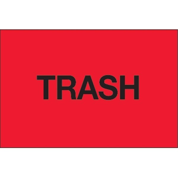 Bondad 2 x 3 in. - Trash Fluorescent Red Labels BO3349127 - main